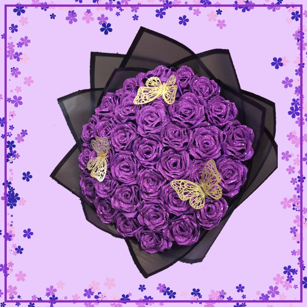 Bouquet "Brillo Eterno": 34 Rosas que Desafían la Gravedad