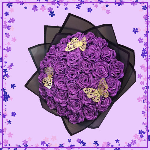 Bouquet "Brillo Eterno": 34 Rosas que Desafían la Gravedad