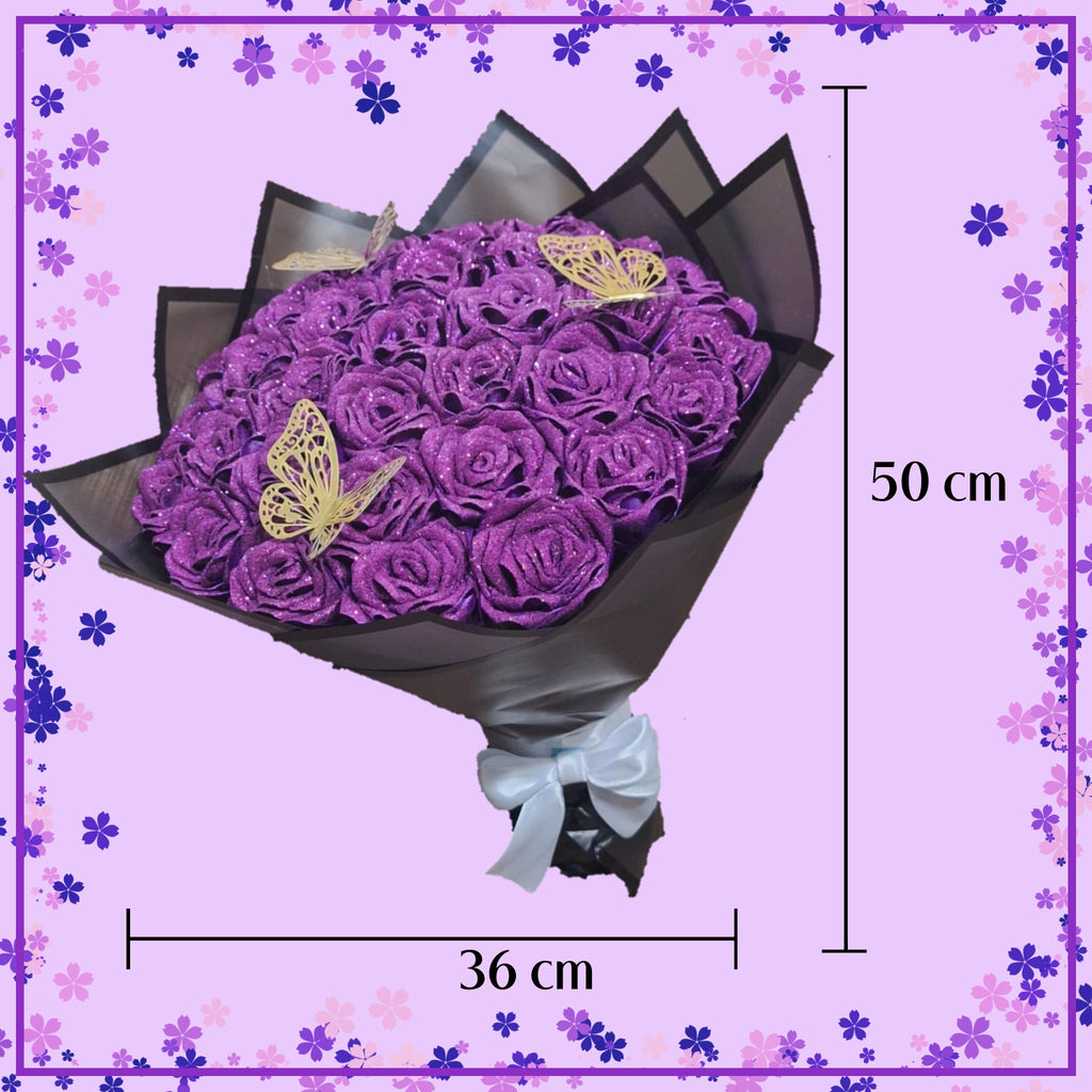 Bouquet "Brillo Eterno": 34 Rosas que Desafían la Gravedad