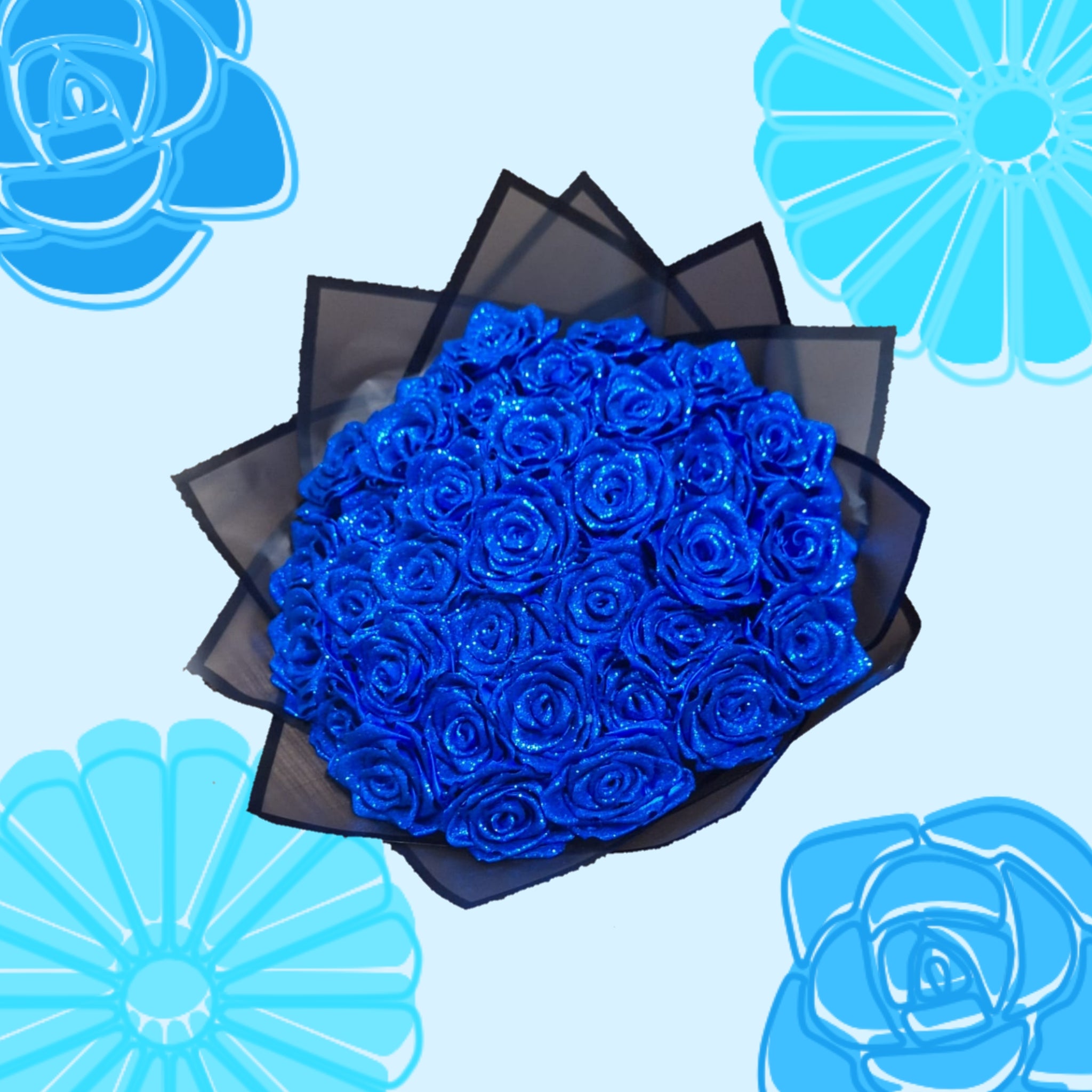 Bouquet "Brillo Eterno": 34 Rosas que Desafían la Gravedad