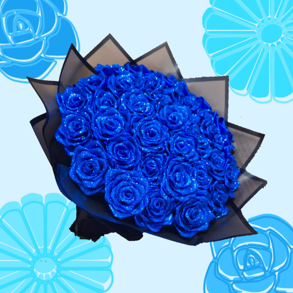 Bouquet "Brillo Eterno": 34 Rosas que Desafían la Gravedad